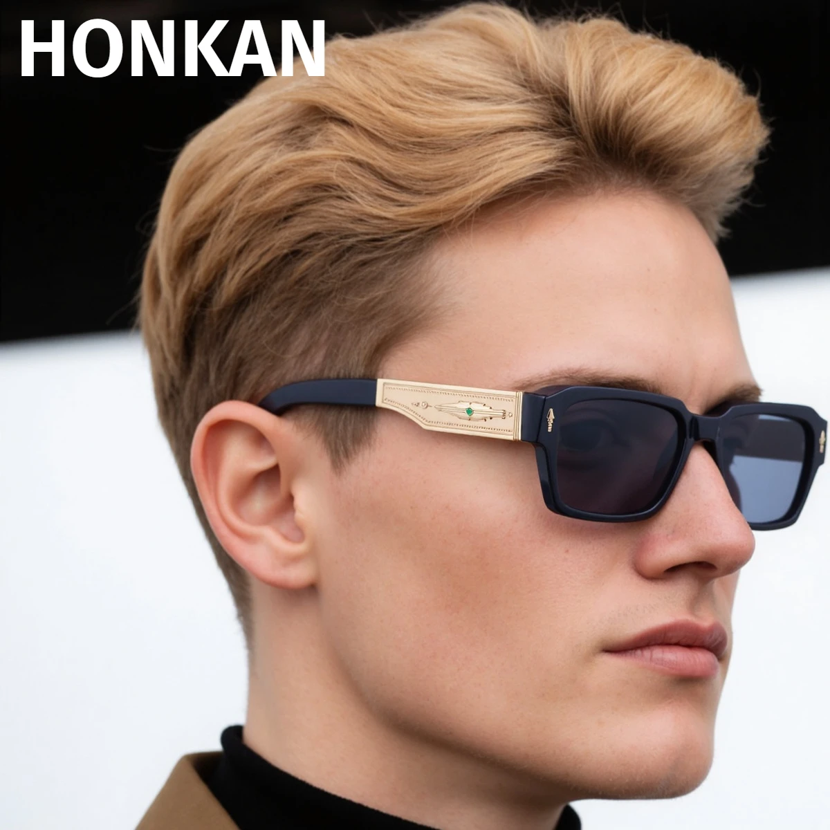 

Fashion Rivet Square Sunglasses For Men Male Vintage Punk Luxury Brand Designer Outdoor Driving Popular Sun Glasses