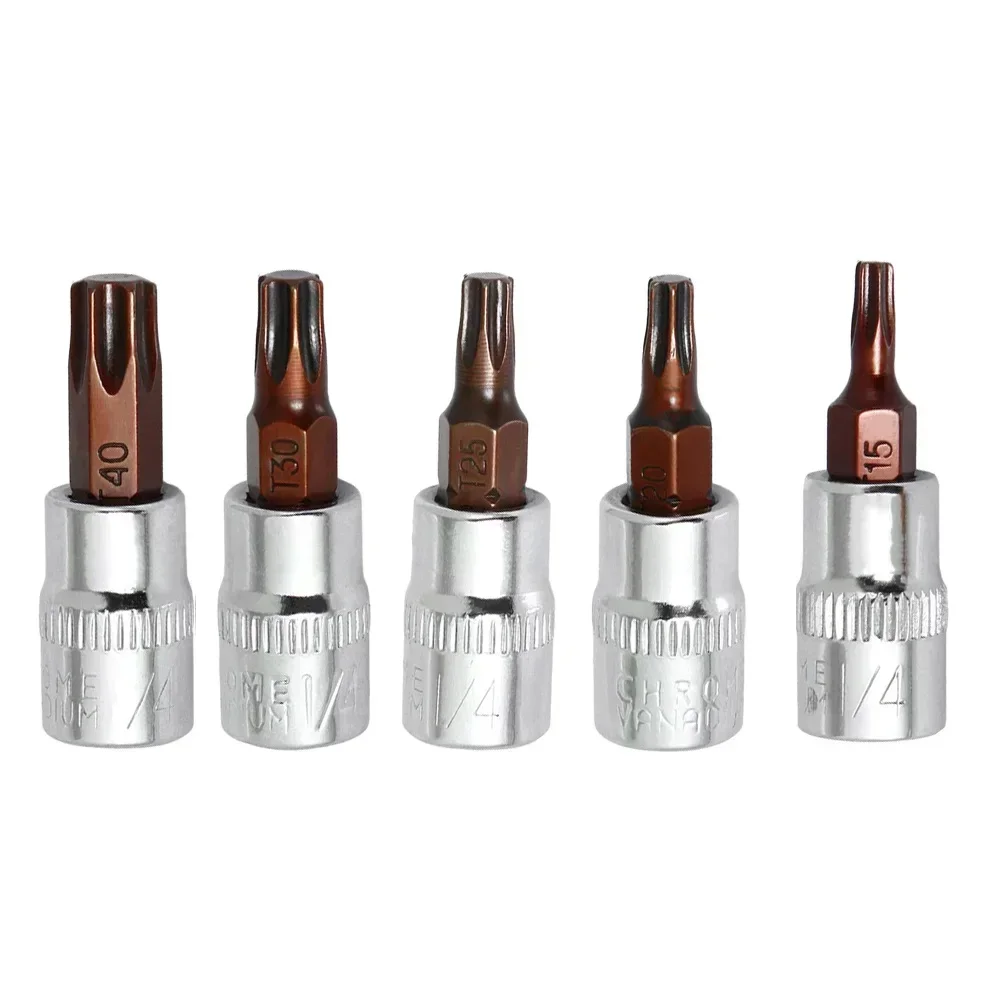 Multi Purpose Torx Screwdriver Bits Grupo Pcs Drive Socket Head Fit para Vários Projetos T15 T20 T25 T30 T40