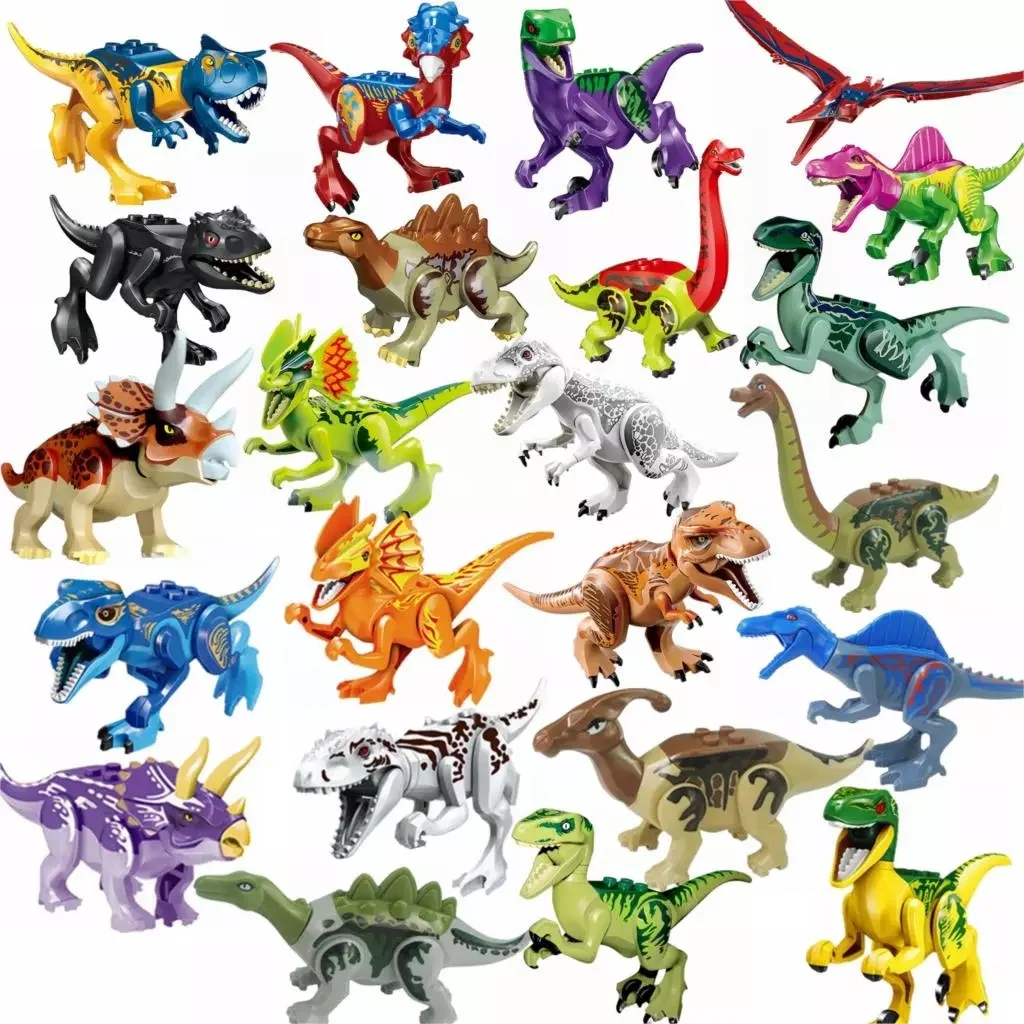 2025 dinosaures jurassiques tyrannosaure Rex Wyvern Velociraptor stégosaure blocs de construction jouets pour enfants briques figurines jouet