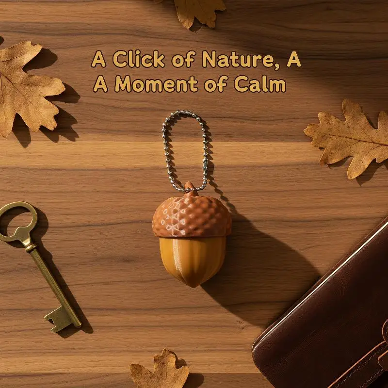 Acorn Shaped Screen Tapper Keychain 3D Printed For Mobile Gaming Bag Decoration
