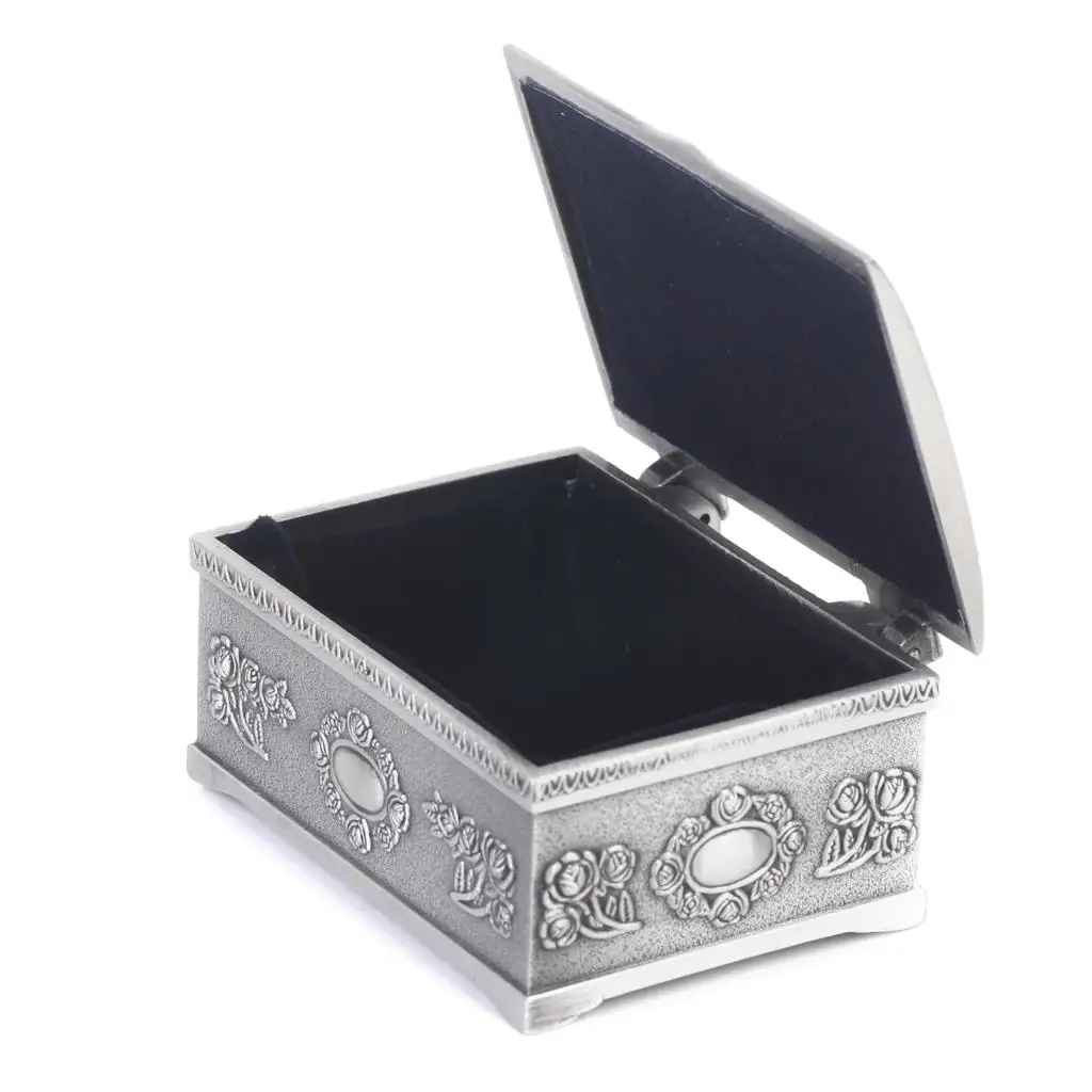 Stylish Fashion Treasure Chests Shape Tin Jewelry Ring Box Gift Case Antique Crystal Candy Storage Organizer trinket box