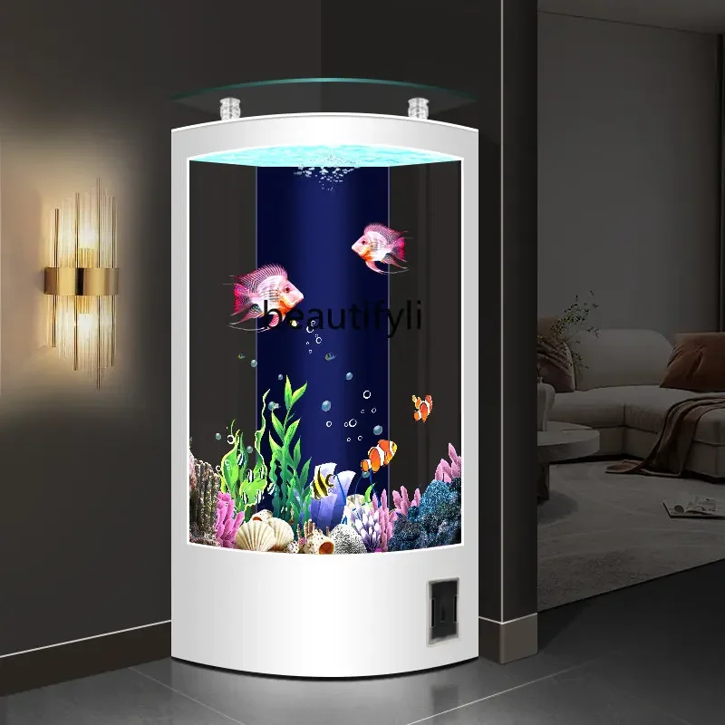 

New Household Small Floor Fan-Shaped Back Filter Automatic Water Circulation Broken Small Fish Tank Aquarium