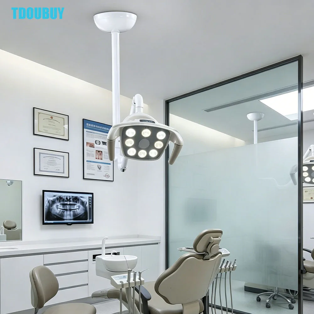 TDOUBUY Ceiling Mount LED Medical Shadowless Light, Luxury Surgical Operating Lamp for Dental, Hospital, Veterinary