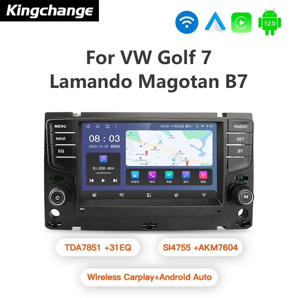 

Kingchange 7" For VW / Volkswagen Golf 7 Lamando Magotan B7 2017-2019 Carplay Auto Car Radio Multimedia Player Stereo Android