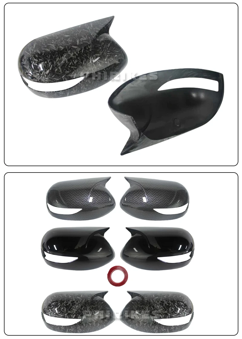 2 Stück für Subaru Legacy 2006 2007 Außenspiegel-Gehäuseabdeckung aus ABS, glänzend schwarz, Carbonfaser-Dekoration zum Aufkleben. – Detail 9