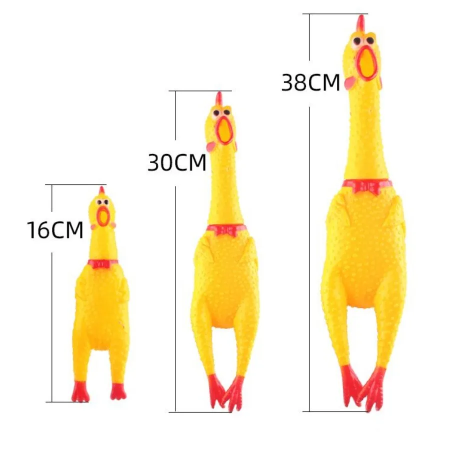 【セール中】鳴き笛入り鶏型犬用おもちゃ 1個 ペット用スクイーカー 噛むおもちゃ 面白い歯固めゴム製おもちゃ S M Lサイズ 小型犬〜大型犬用