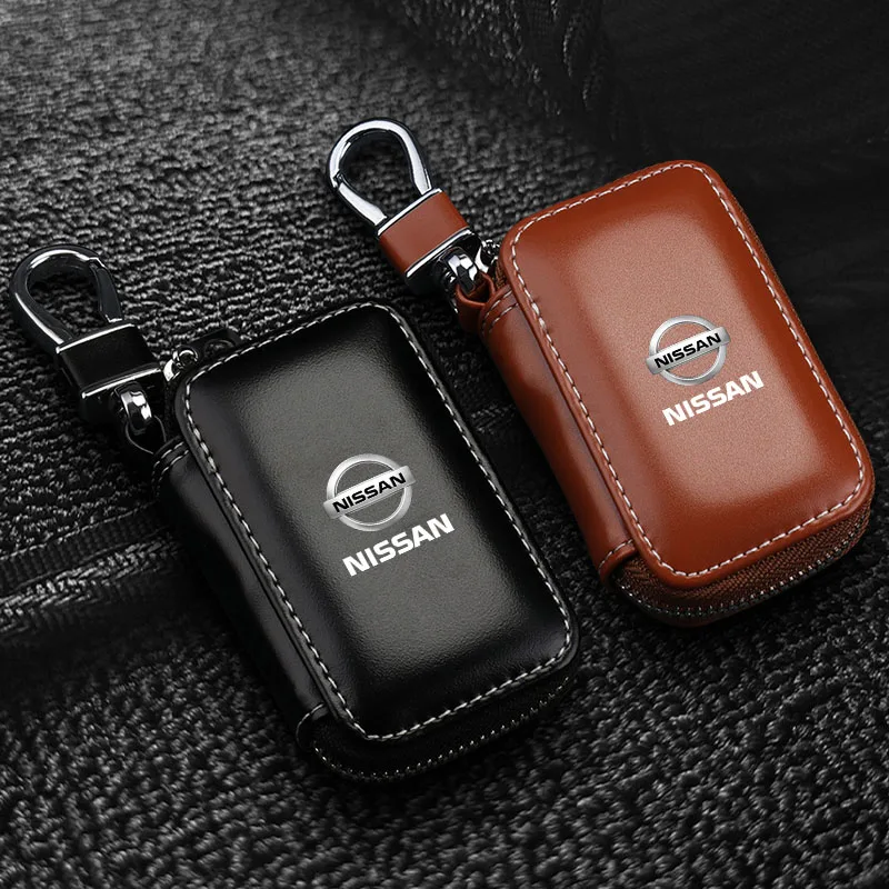 Car Key Holder Pouch Wallet Housekeeper Key Case Mini Card Bag For Nissan Nismo Almera Tiida Juke Teana Qashqai 350Z 370Z GTR