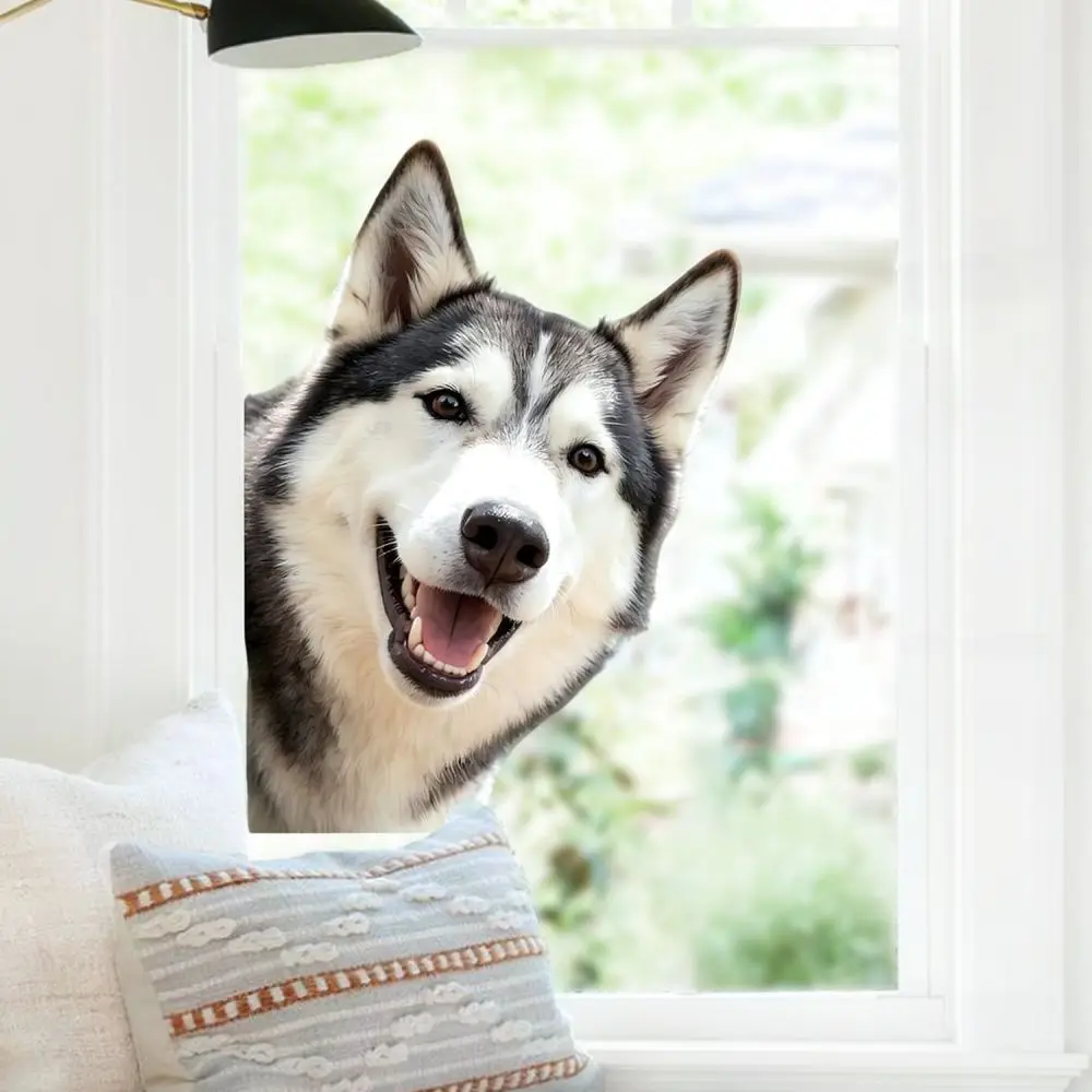 Creative Husky Static Cling Window Decal PVC Decorative Glass Sticker Modern Minimalist Style For Indoor Home Use