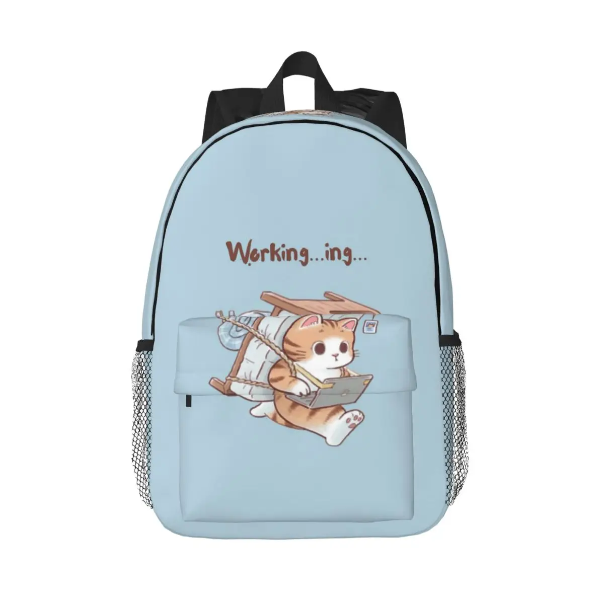 

Cartoon Working Cat Kitten Backpack Hot Sale Daypack Large Capacity Boys Girls BookBag Shoulder Bags for Men Women School Bag