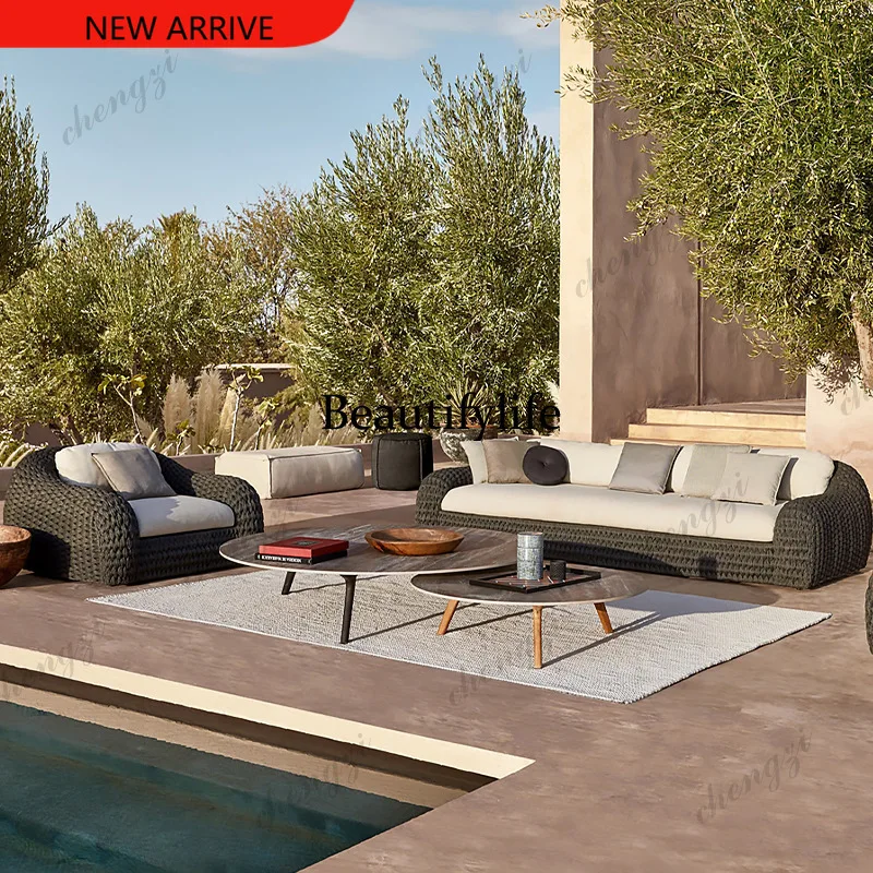 X173 Outdoor Sofa Hotel Outdoor Dining Bar Country House Villa Courtyard Garden Terrace Nordic Leisure Rattan Combination