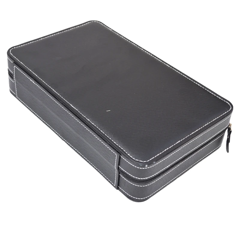 Watch Box Portable Travel Zipper PU Leather Storage Case Watch Display Box for Business Trips and Christmas Gifts