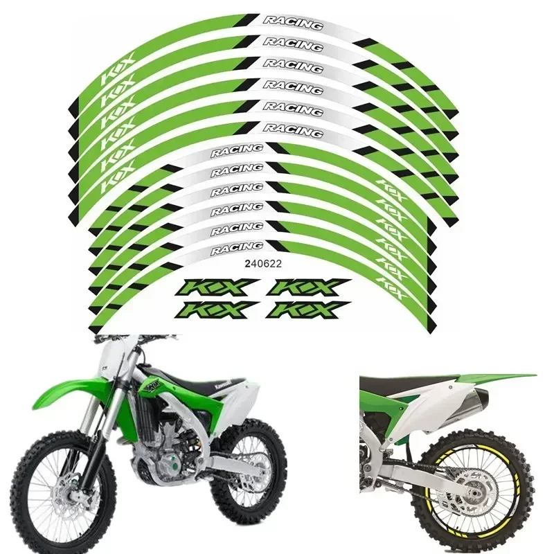 For Kawasaki KX 450 250 250F 450F 85 125 100 50 550 60 65 80 85  Motorcycle Parts Contour Wheel Decoration Decal Sticker-C Motor