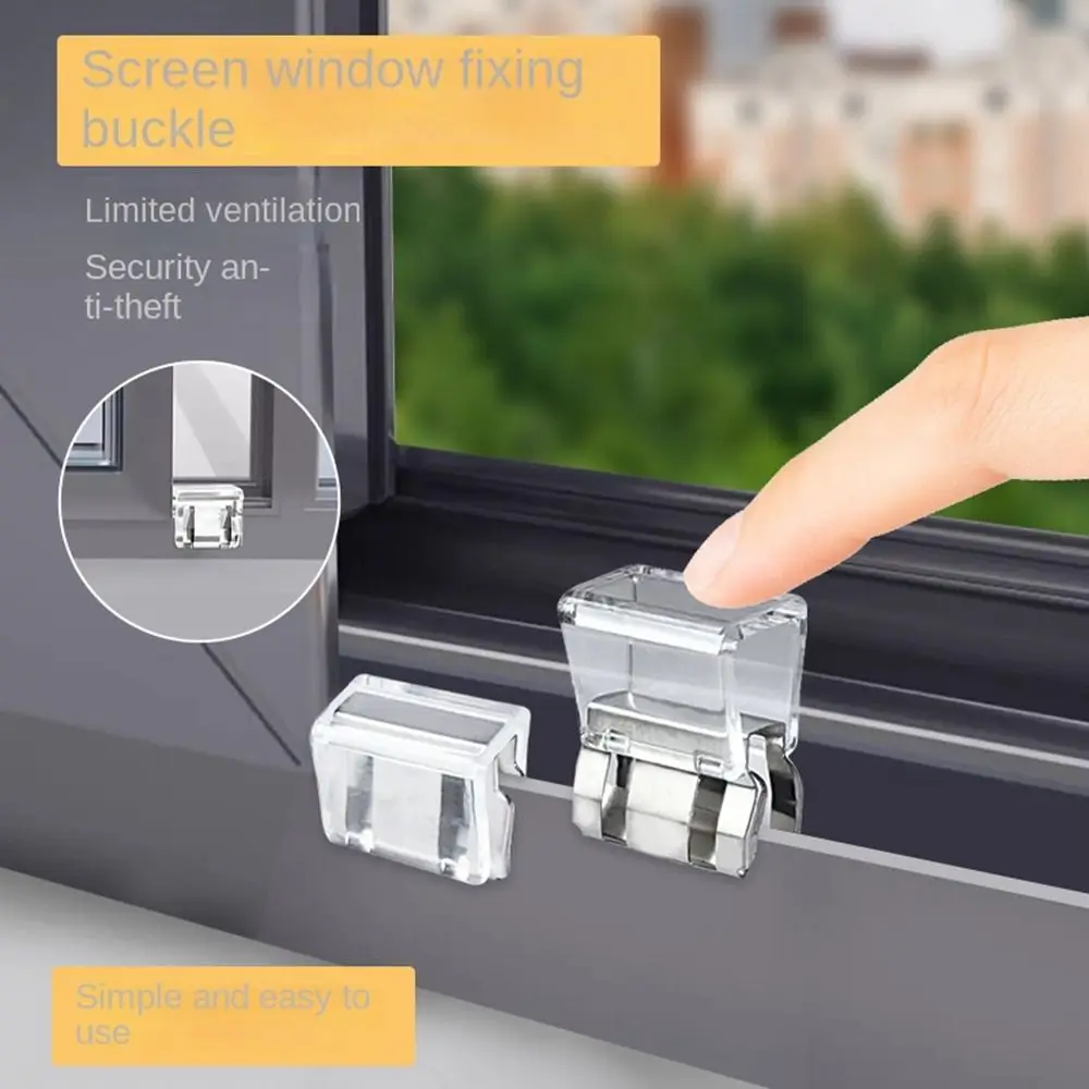 New Plastic Window Lock Transparent Aluminum Alloy Furniture Lock Buckle Buckle Child Safety Window Fixed Limiter Window