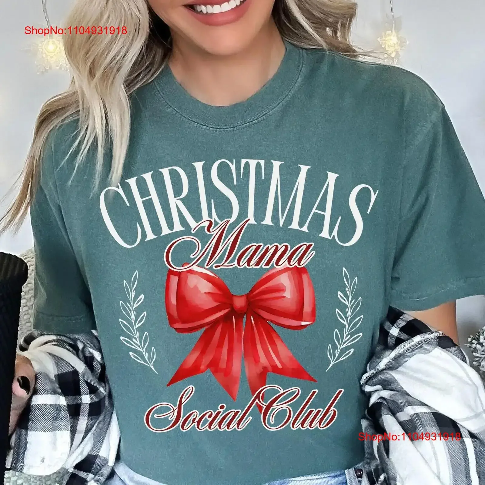 

Christmas Mama T Shirt New Mom Cute Winter for Pregnancy Announcement Very Merry Mother vintage Washed Breathable Soft Unisex