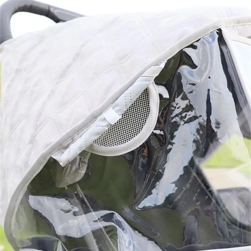 

F19F Baby Pram Weather Shield Rain Cover Breathable Baby Pushchair Cover Pram Accessories Portective Shield with Zippers