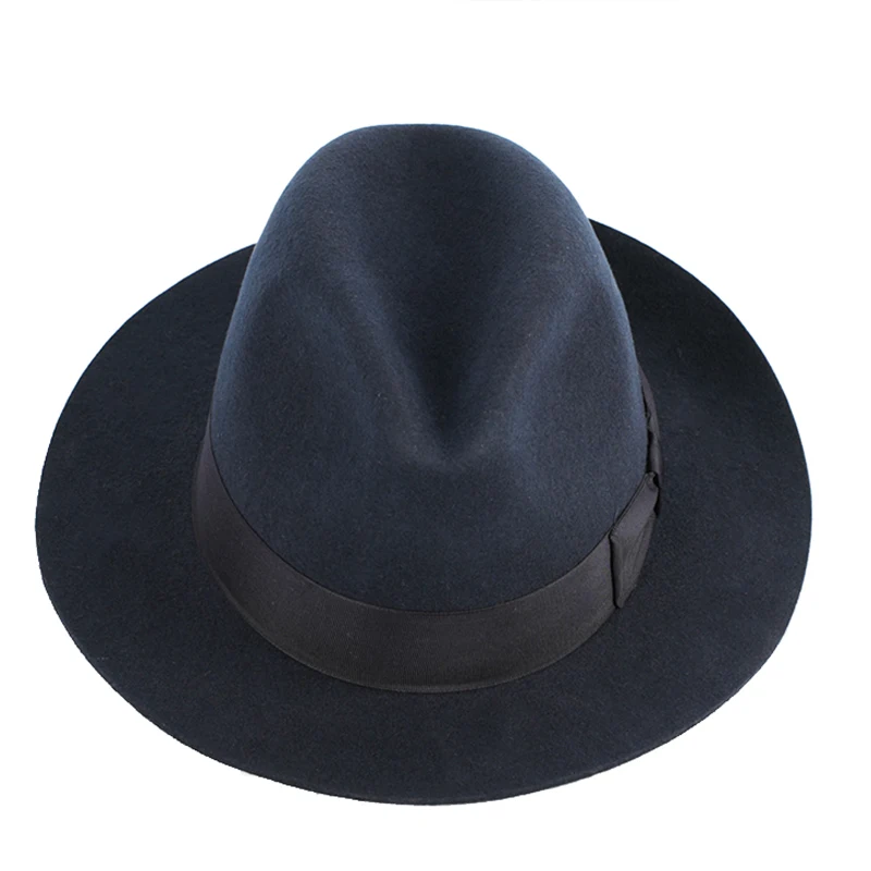 LIHUA Brand Fedoras Panama Jazz Hat Austra Wool Short Brim Felt Hat ,Unisex Chocolate / Black / Blue Color Bowler Hat