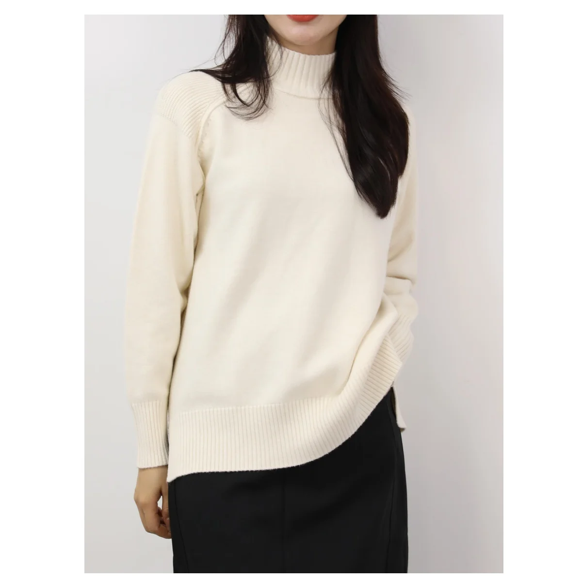 Maglione a collo alto stile urbano Moda e tempo libero da donna Pullover in maglia a maniche lunghe Autunno Inverno Maglieria calda a collo alto