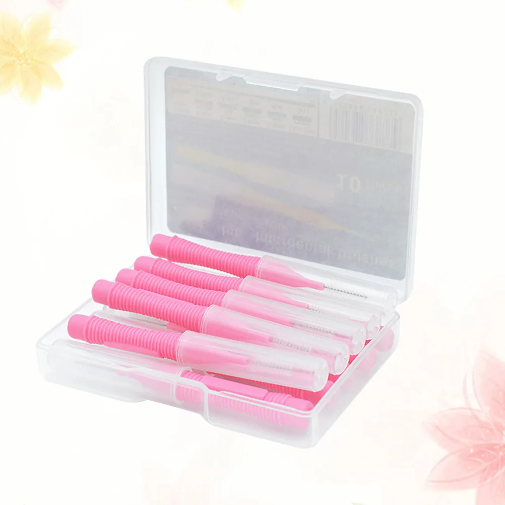 

1Set Interdental Brushes Pink Comfortable Grip Effective Dental Floss Pick Oral Care Tool Food Debris Cleaner Food Debris
