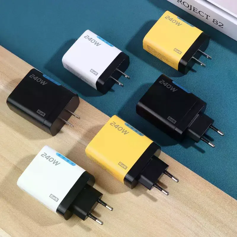 5 In 1 240W GaN USB C Charger Multi Ports High Speed USB Charging Adapter Quick Charging Phone Charger Power Adapter EU/US Plug