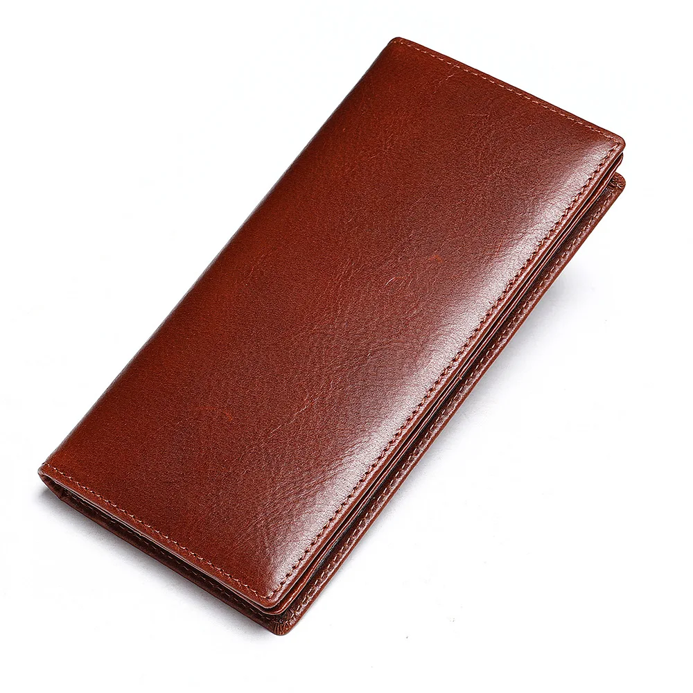 

New 2025 Fashion Men's Genuine Leather Long Wallets Multifunction Wallet Card Holder Vintage Purses Clutch Bags B355