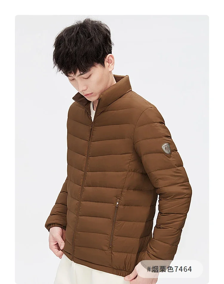BOSIDENG Lightweight Men's Down Jacket,Water-Resistant Puffer Jacket Winter Coat with Stand Collar for Outdoors Travel 1005