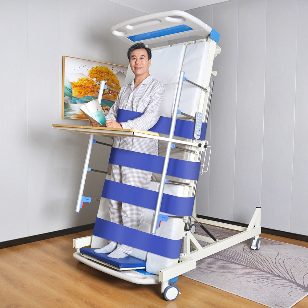 

Luxury Electric Hospital Furniture Multi-functional Home Care Bed Disabled Electric Standing Bed With Bedpan