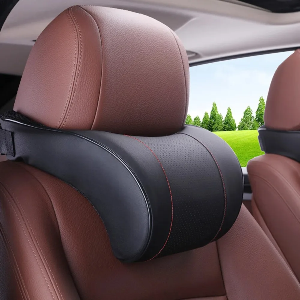 

Подушка для шеи автомобиля из пены с эффектом памяти, подголовник автомобиля из искусственной кожи, подушки для поддержки шеи, подушка для шеи автомобиля, аксессуары для салона автомобиля