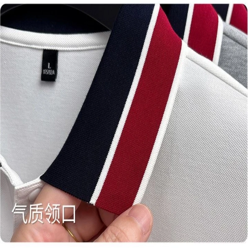 New Summer High-Quality Short Sleeved Polo Shirt Men's Korean Version Fashionable Casual Soft Breathable T-Shirt Top