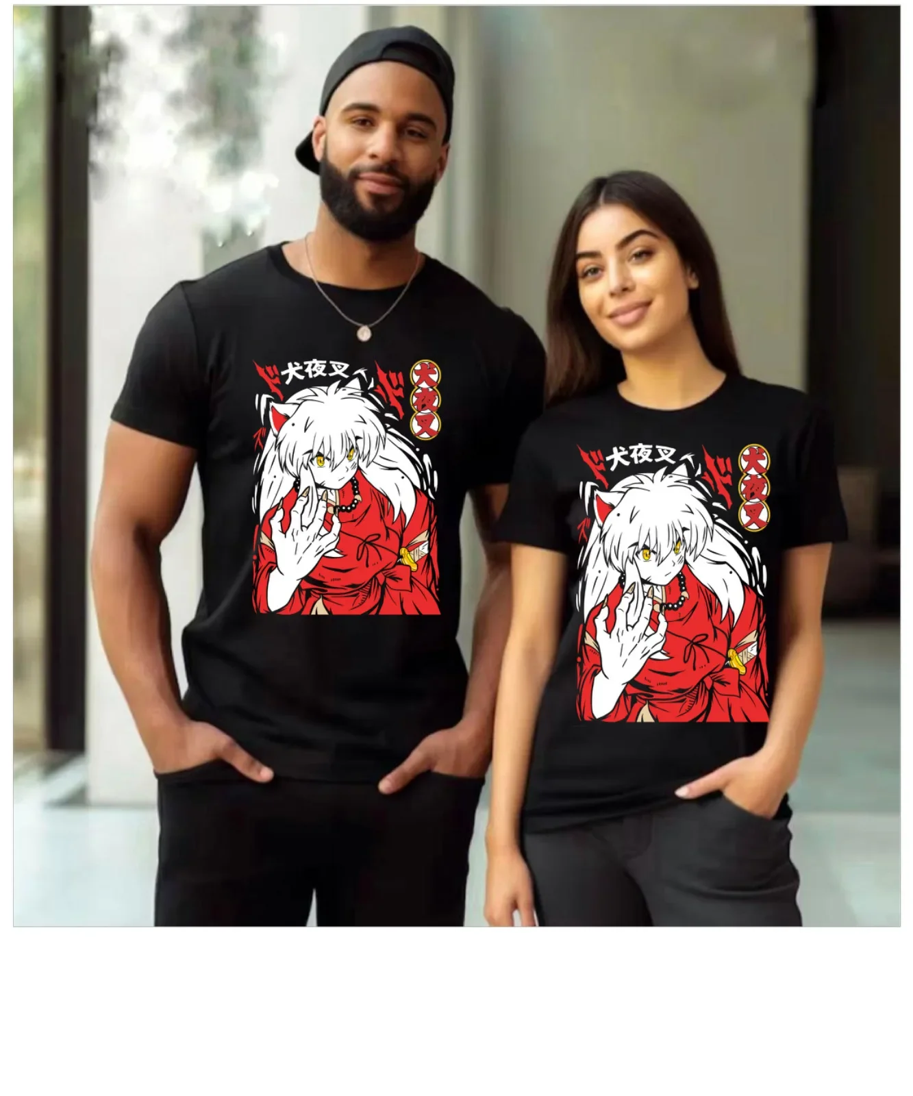 

Inuyasha Sesshomaru T-shirt Red Moon Inu Yasha Kawaii Anime Tee Shirt All Size