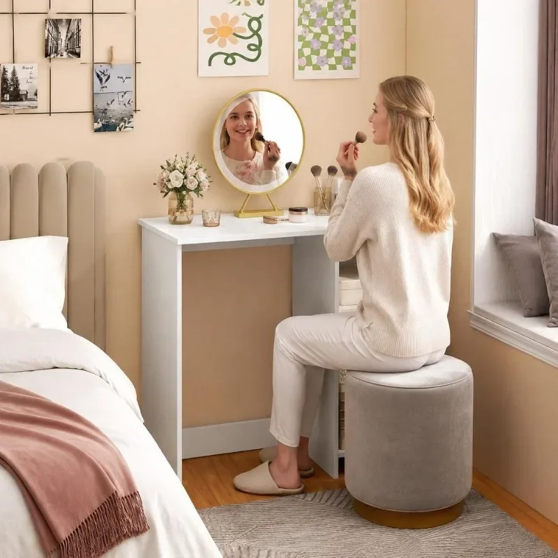 Étagère à deux niveaux en tissu composite, structure en S, panneaux renforcés, pieds antidérapants, barrières anti-chute, assemblage simple et compact pour rangement domestique, appartement, petit espace, Mesas