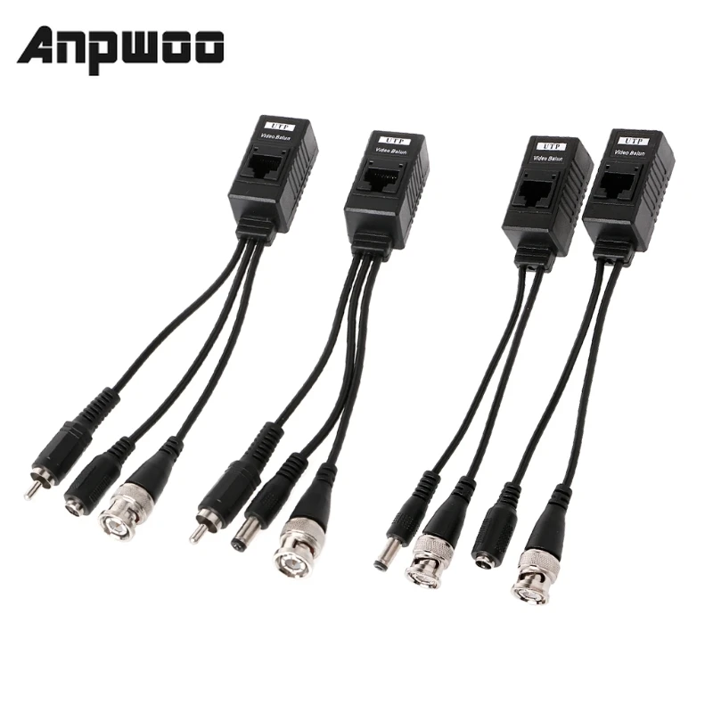 Escam ตัวรับส่งสัญญาณวิดีโอแบบพาสซีฟต่อ RJ45 1คู่ + เครื่องรับส่งสัญญาณเสียงสำหรับกล้องวงจรปิด