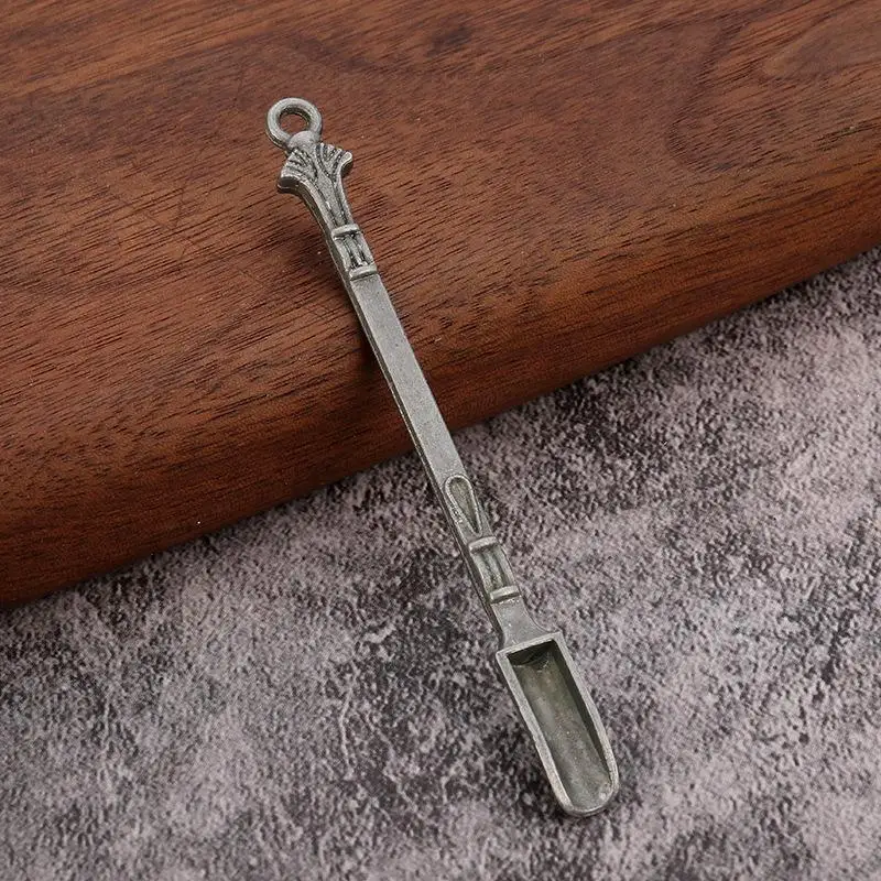 Vintage-Minilöffel aus Legierung mit geschnitztem Design, Pulvermesswerkzeug zum Schaufeln von Pulver, Schmuckherstellung, DIY-Handwerk, tragbares Zubehör – Detail 6
