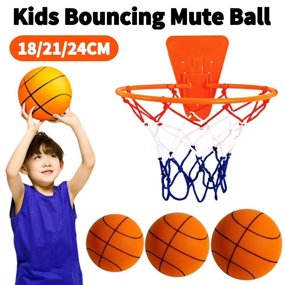 

Indoor Silent Basketball 18/21/24cm High-Resilience Mute Dribbling Basketball Lightweight Basketball for Children Indoor Sport