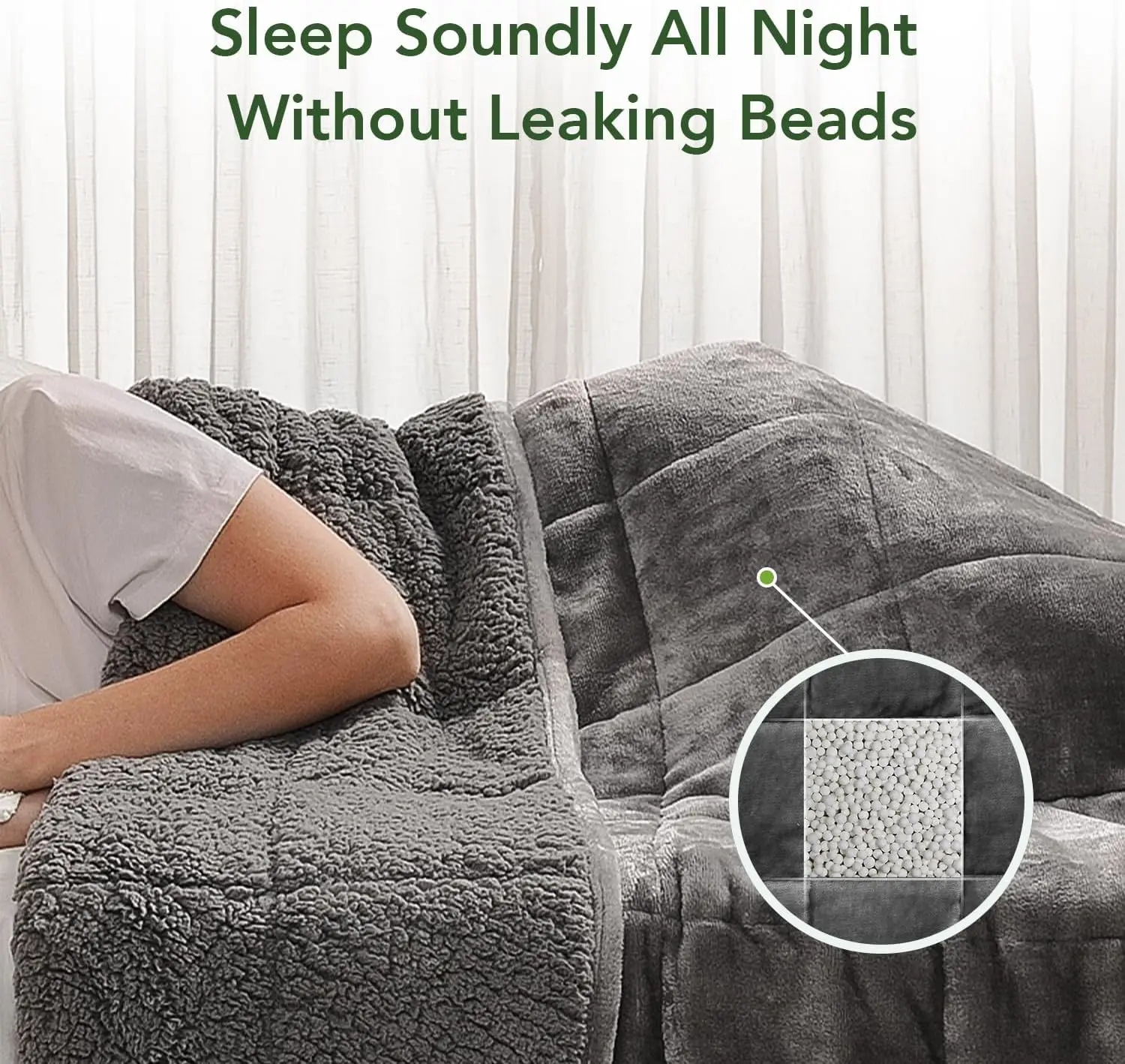 

Sherpa Fleece Weighted Blanket for Adult, 15 lbs Heavy Fuzzy Throw Blanket with Soft Plush Flannel, Reversible Twin