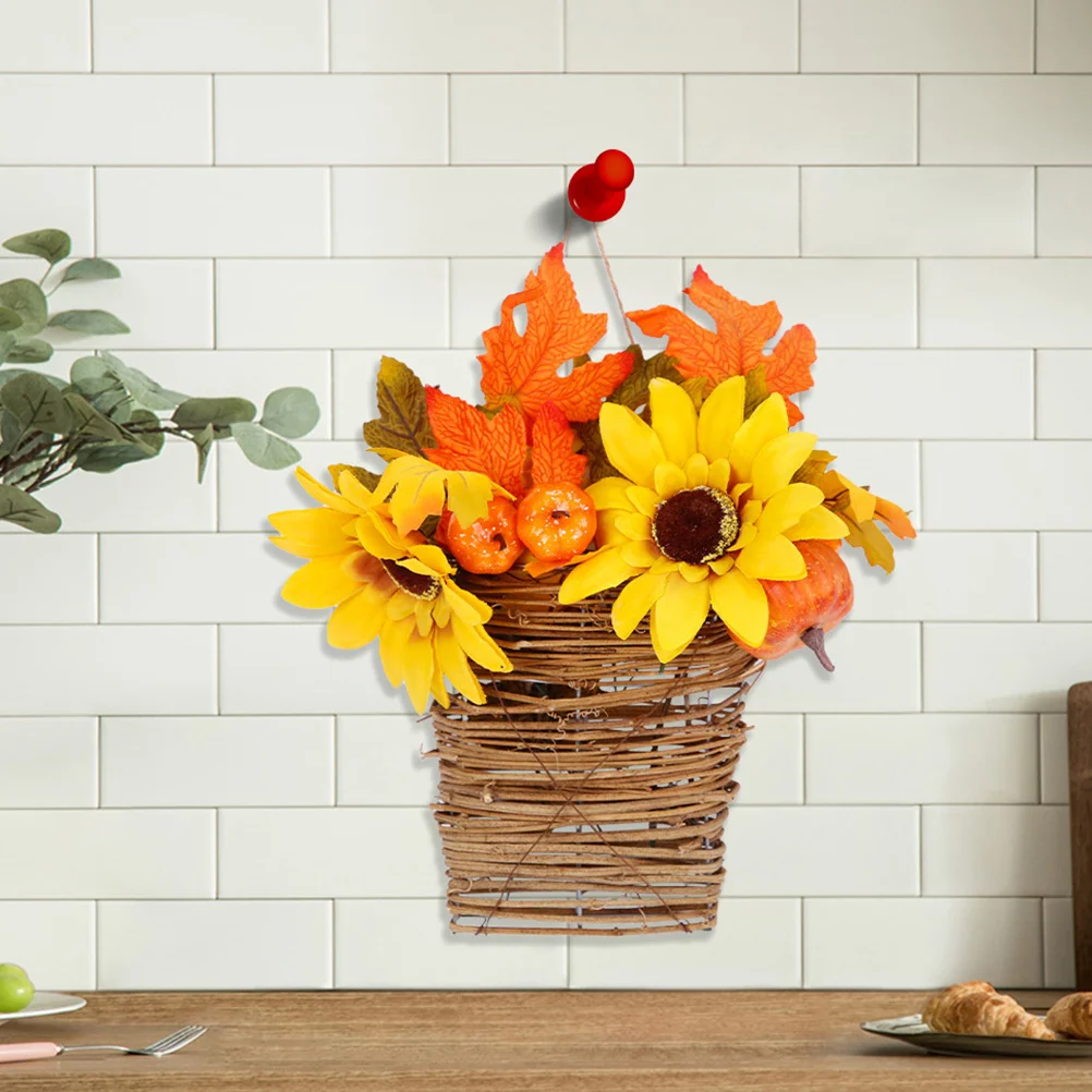 

Hand Woven Hanging Basket Small Floral Storage Basket for Indoor Outdoor Use Wall Hanging Plant Decor Modern Chic Home Garden