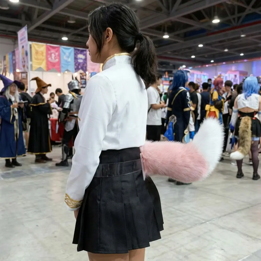 Voice Control Electric Fox Tail Belt Remote Control Rechargeable Role-playing Belt Fluffy Realistic Plush Electric Tail