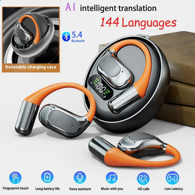 

AI translation earbuds real time headphones for women intelligent Meeting earphones wireless bluetooth Portable Business travel