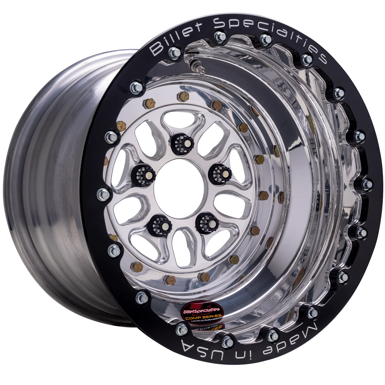 UNBO-353 Billet COMP 7 - Double Bead Lock Rear Trailer Racing Wheels For Camaro Chevelle/Impala/Monte Carlo