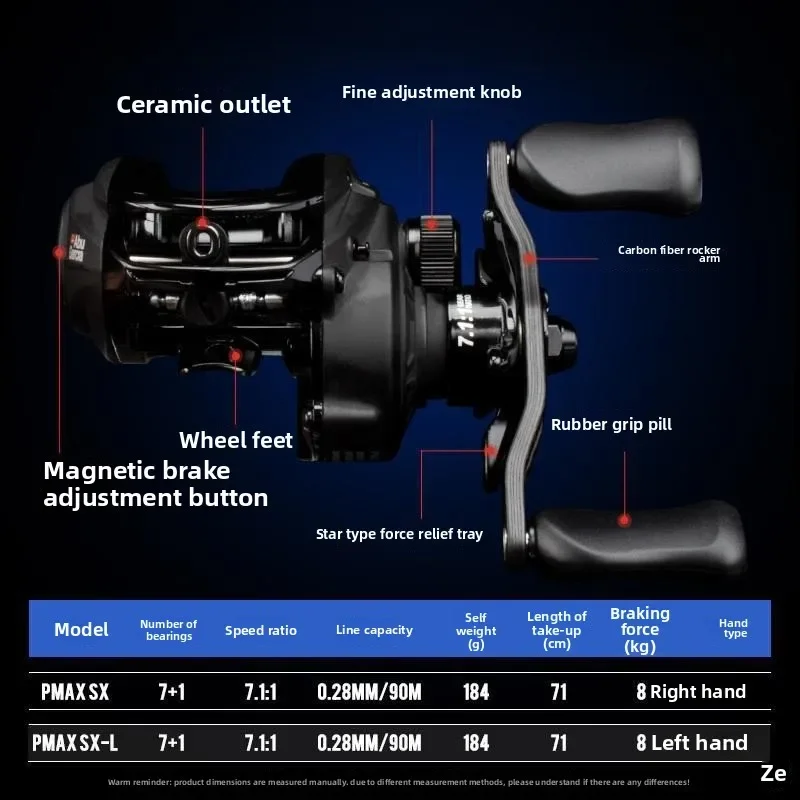 Carrete Baitcasting PMAX5 SX – Lance ultraligero de larga distancia - imagen 4