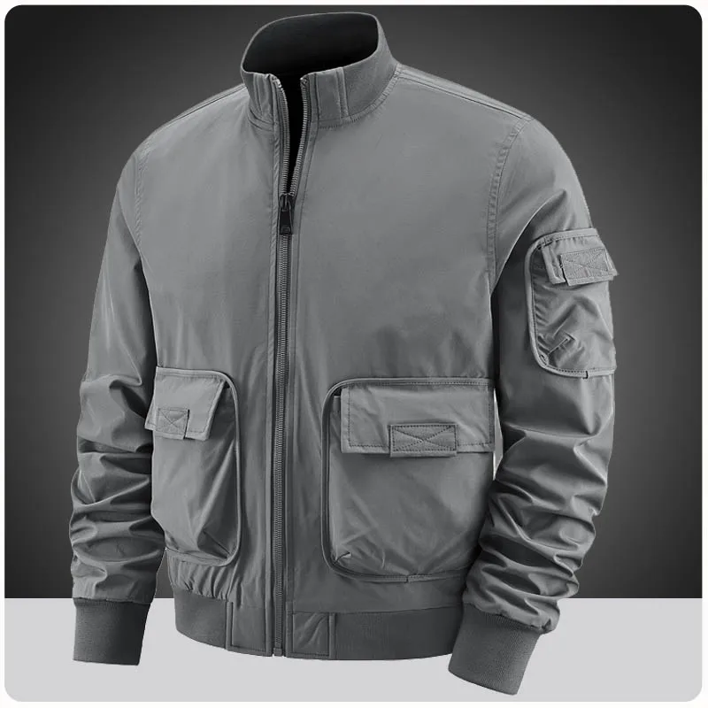 Spring Autumn Tactical Bomber Waterproof Jackets Men Outwear Baseball Varsity College Gradient Pilot Air Force Coat Men Clothing