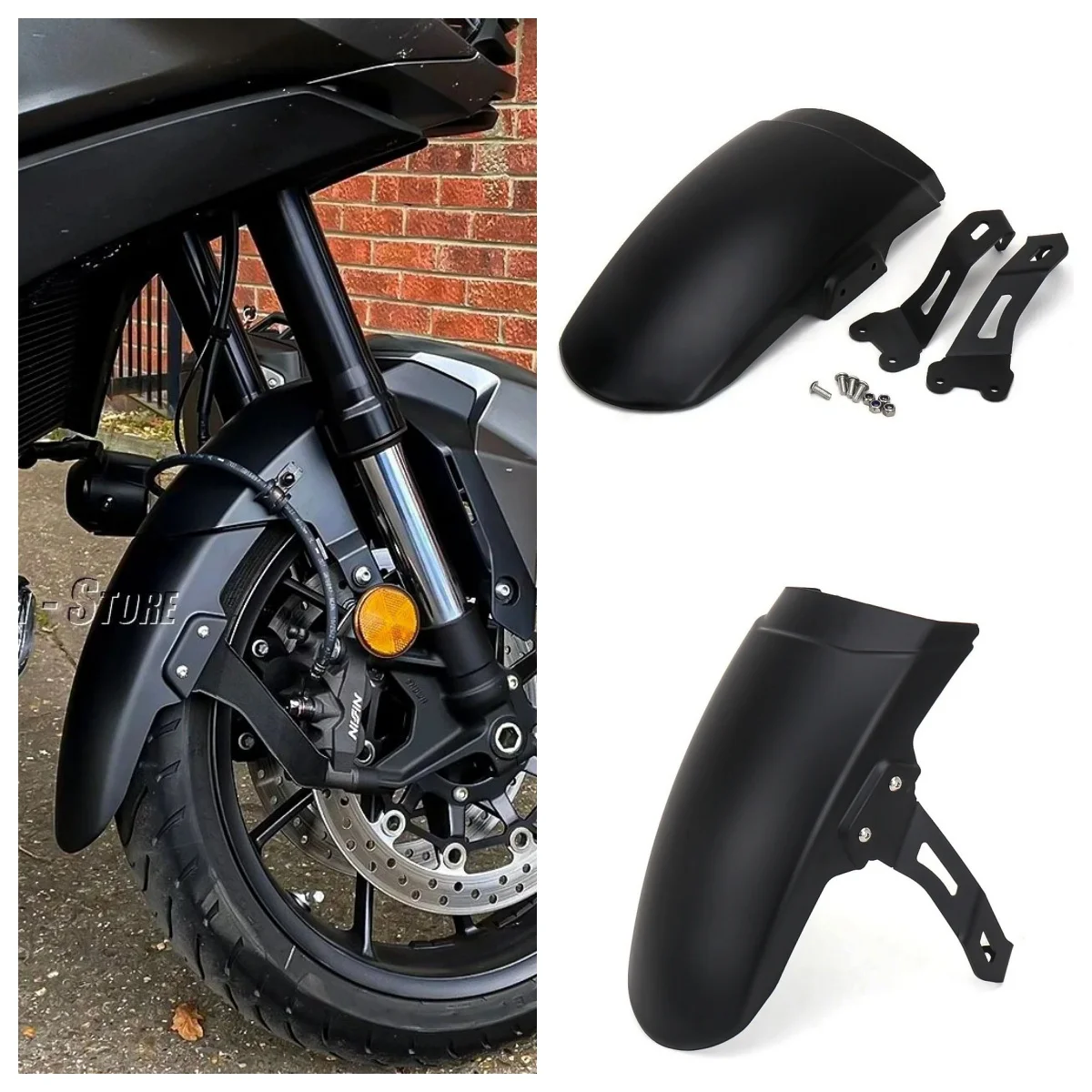 

Motorcycle ABS Front Fender Extender Fits For Honda NT1100 NT 1100 nt1100 2022-2024 Black Mudguard Extension 225mm Splash Guard