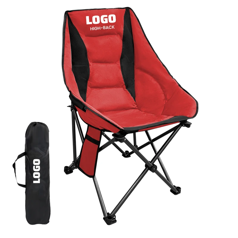 

High Back Foldable Portable Outdoor Chair for Camping Travel Beach Hiking Durable Oxford Metal Outdoor Furniture