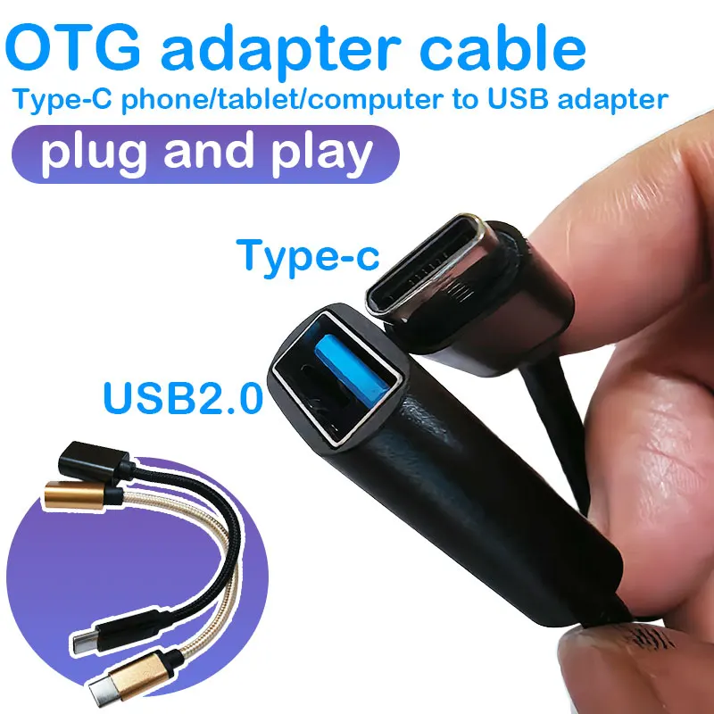 Type-C OTG Cable Adapter USB to Type C Adapter Connector for Xiaomi Samsung S20 Huawei OTG Data Cable Converter