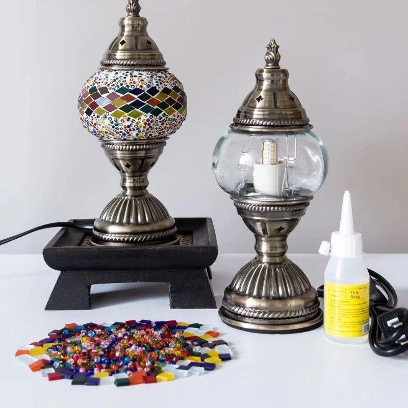 

Small Modern European Design DIY Turkish Mosaic Glass Light Kit Handmade ABS Body E14 Bulb Base Children's Day Electric Gifts