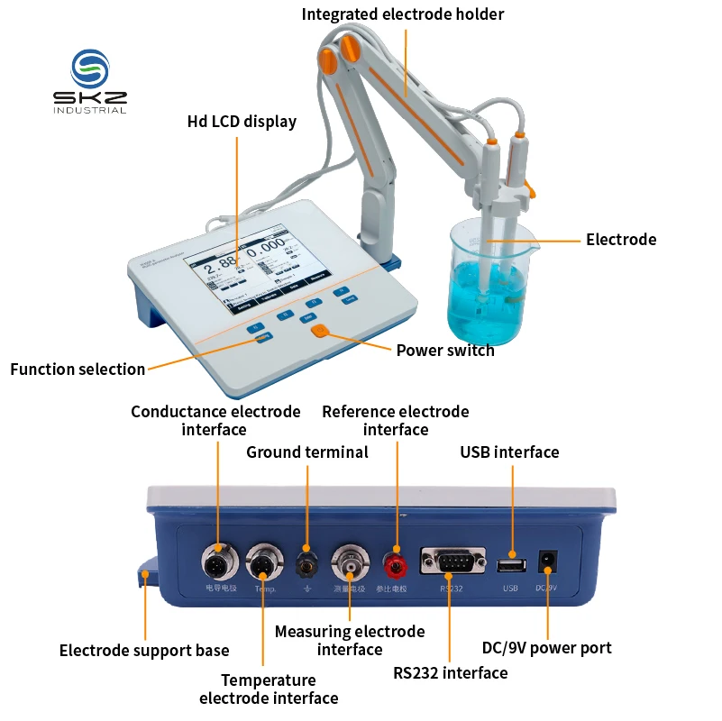 Industrial  Multi-Parameter  Water Analyzer with Automatic Temperature  for Lab and Field Use