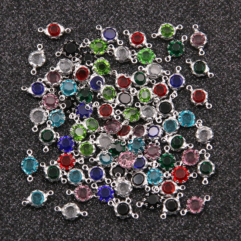 10Pcs 7X12mm 8 Color Stainless Steel Round Flower Charms Connector DIY Bracelet Necklace For Jewelry Making Accessories