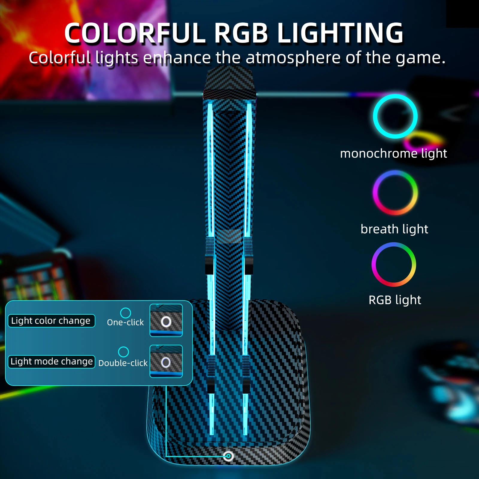 IINE-حامل وحدة تحكم مزدوجة عالمي ، حامل ، RGB ، إضاءة ، تصميم مستقر ، مضاد للانزلاق ، جهاز تحكم احترافي ، سماعة رأس