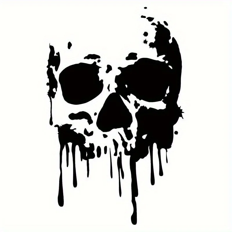 1pc Skull Pattern Drip Paint PVC Vinyl Sticker Waterproof Decal for Motorcycle Helmet Car Laptop