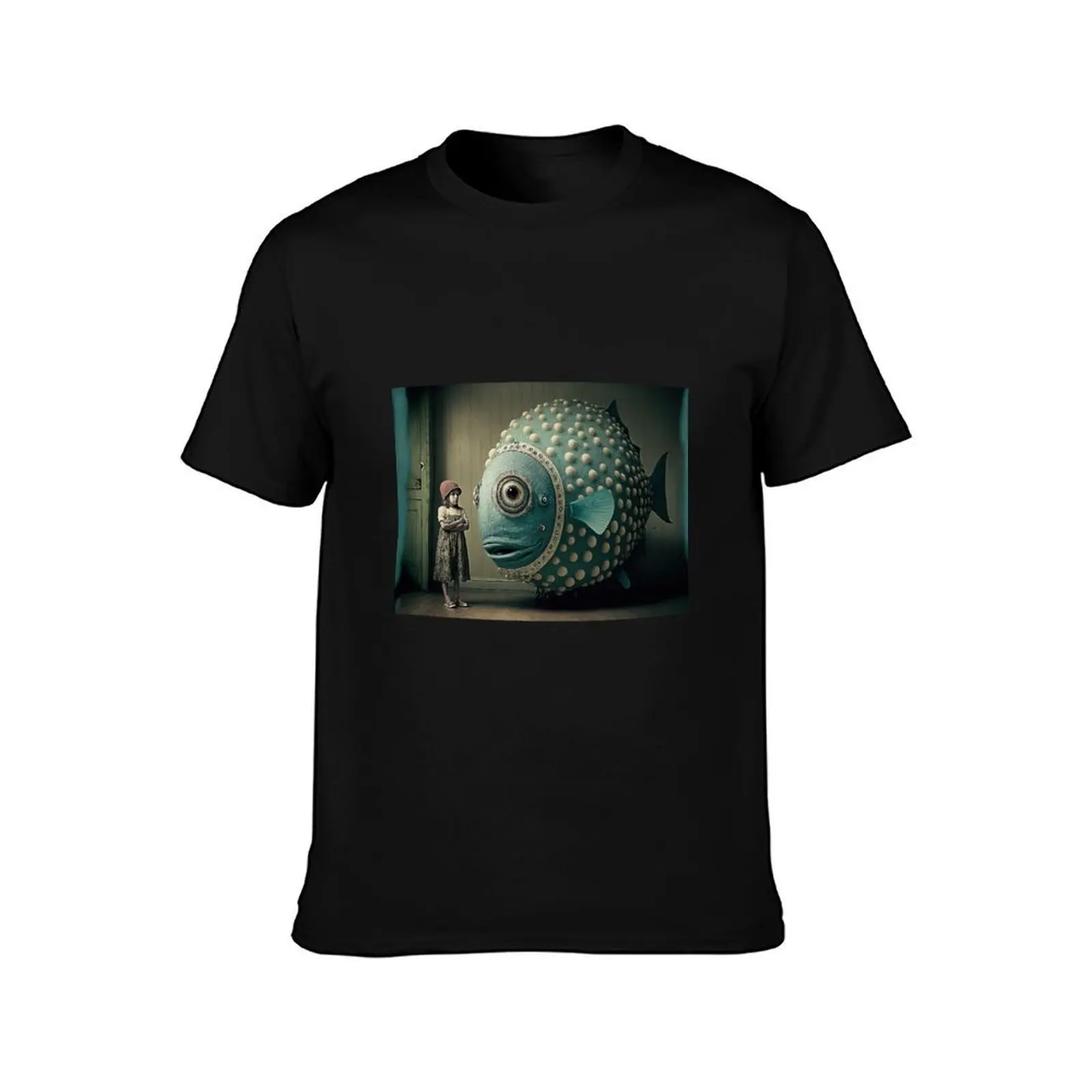Weird strange art with lovely cute monster and creatures T-Shirt Water Resistant Casual T-Shirt