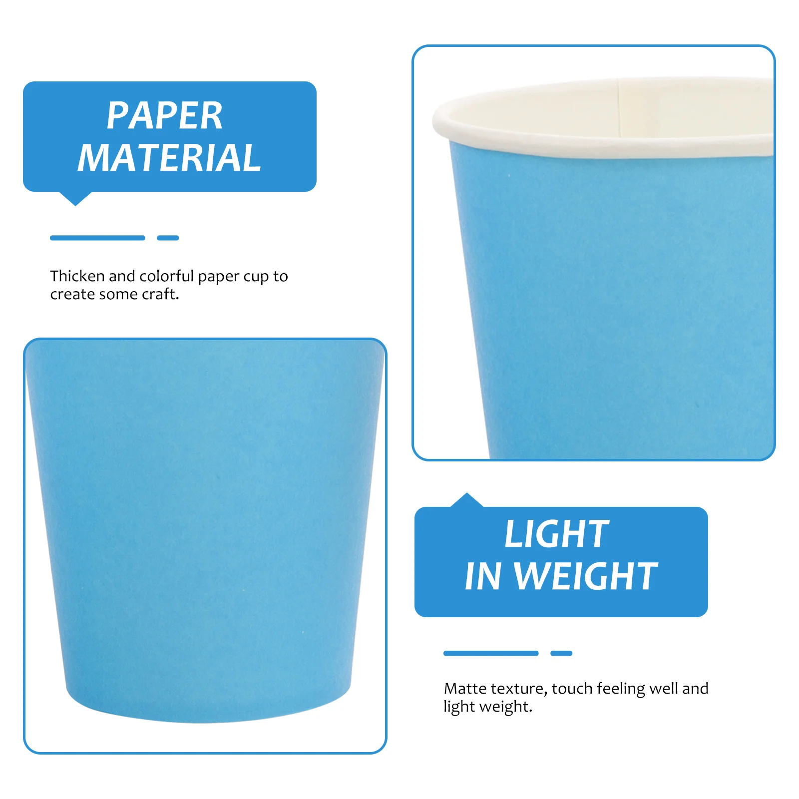

50Pcs Paper Cups Thick Colorful DIY Handcraft Material Safe for Kindergarten Kids Creative Craft Disposable Paper Cups